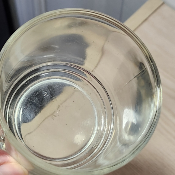 Vintage French Crystal Clear Etched Head Viking 8 oz Mug - Picture 3 of 4